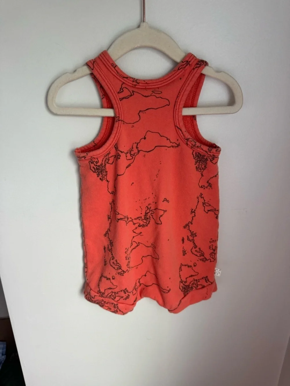 Childhoods Orange Sleeveless Romper World Map Size 12-18